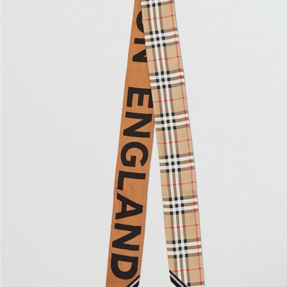 Burberry Tan and Black Men's Scarf